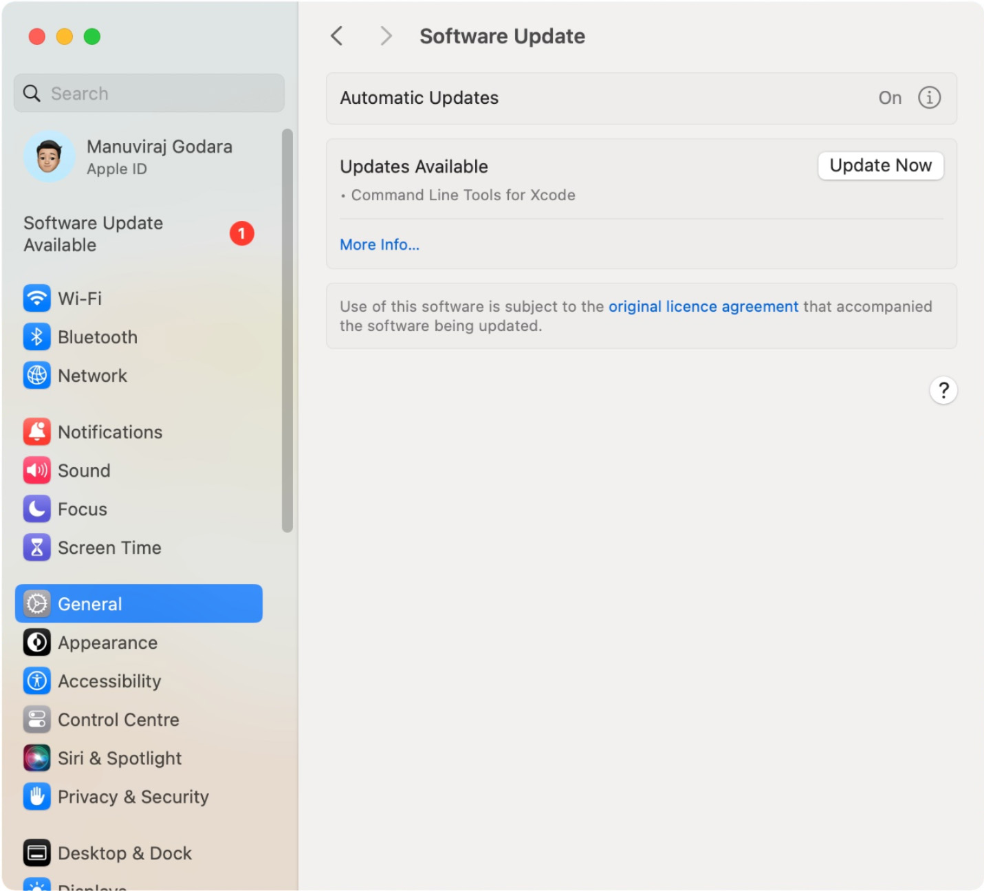 MacOS check for updates